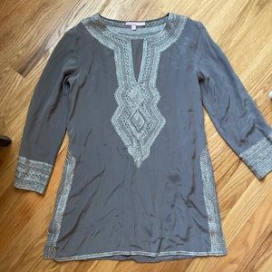 Calypso Gray Tunic with embellishments
